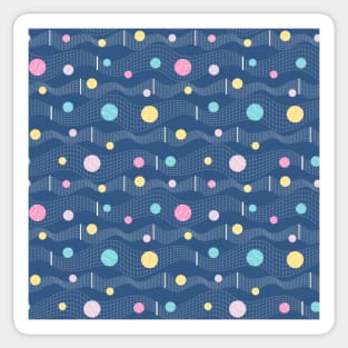 Tennis Net with colorful Balls over blue background Sticker